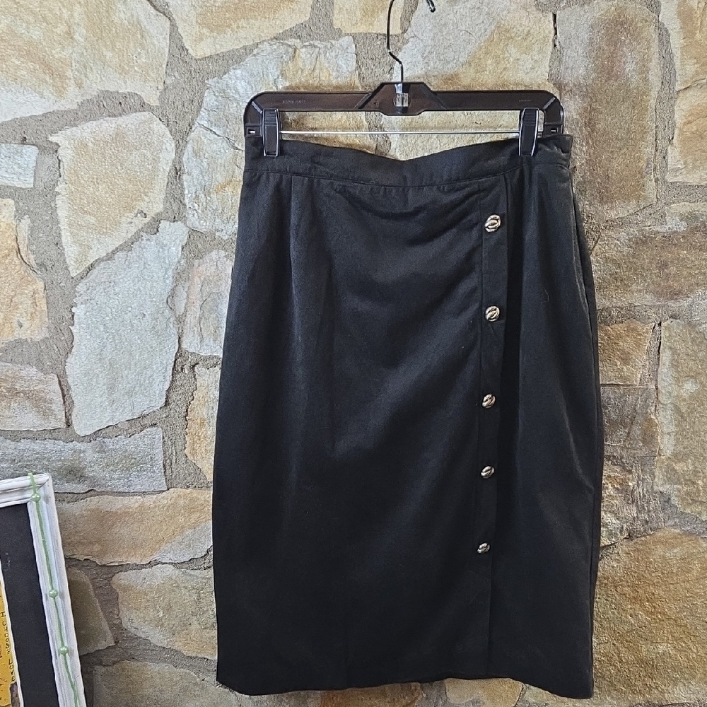 Pierre Lamonte Vintage Black Midi Skirt